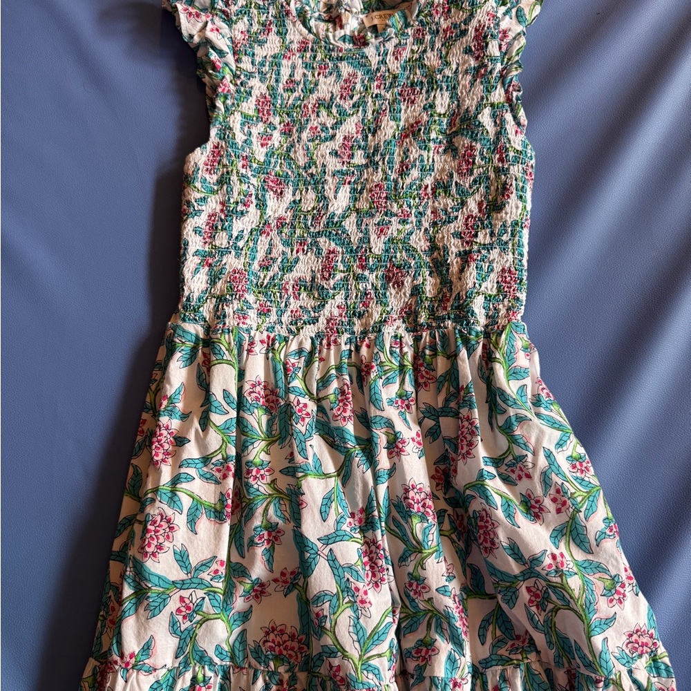 Floral Dress with Green and Pink Accents J CREW